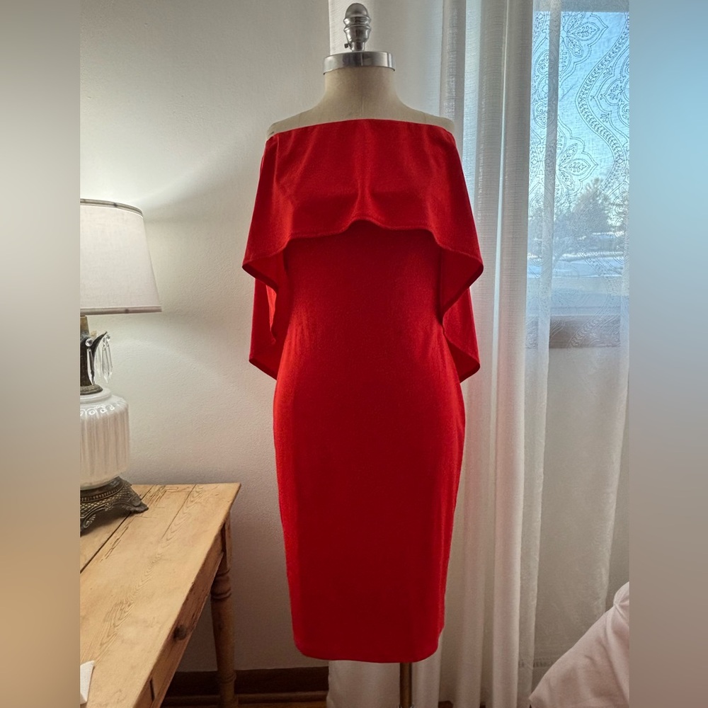 GRACE KARIN Elegant Red Off-Shoulder Dress, size Medium, NWOT